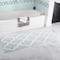 Hastings Home 100 Percent Cotton Trellis Bathroom Mat - 24x60 inches - Seafoam 514932FLS - alternate 1